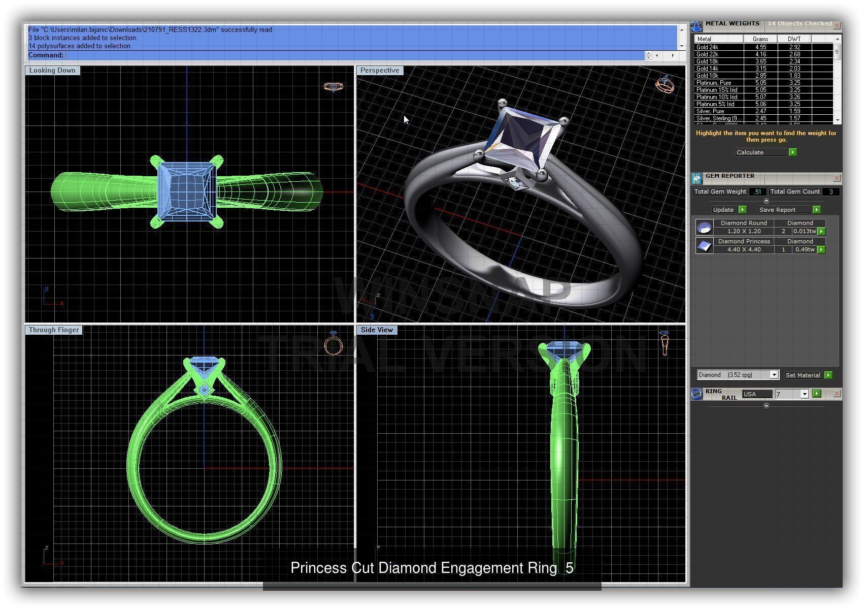 3DM 493 ENGAGEMENT RING FILES 3D Model Collection_142