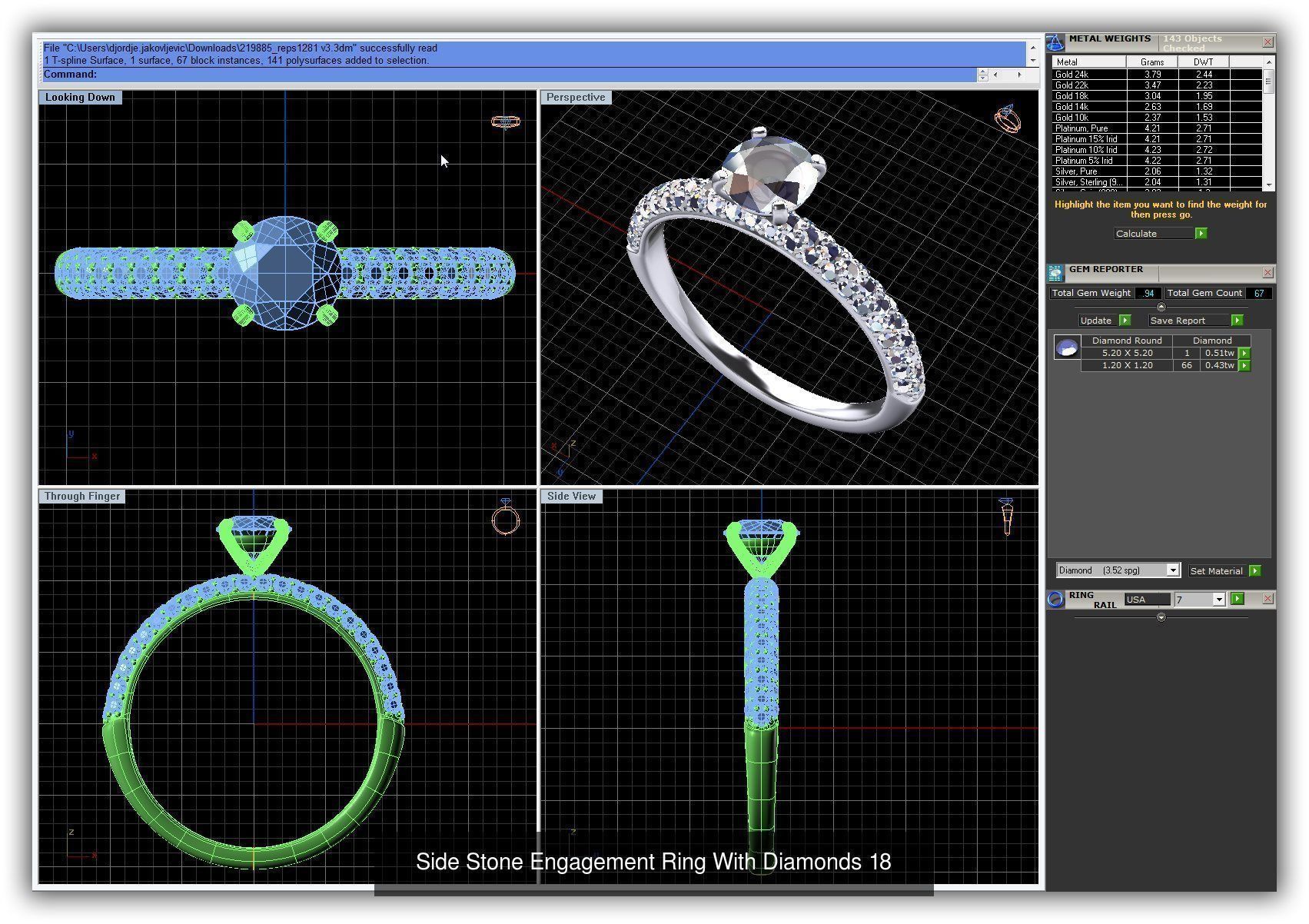 3DM 493 ENGAGEMENT RING FILES 3D Model Collection_219