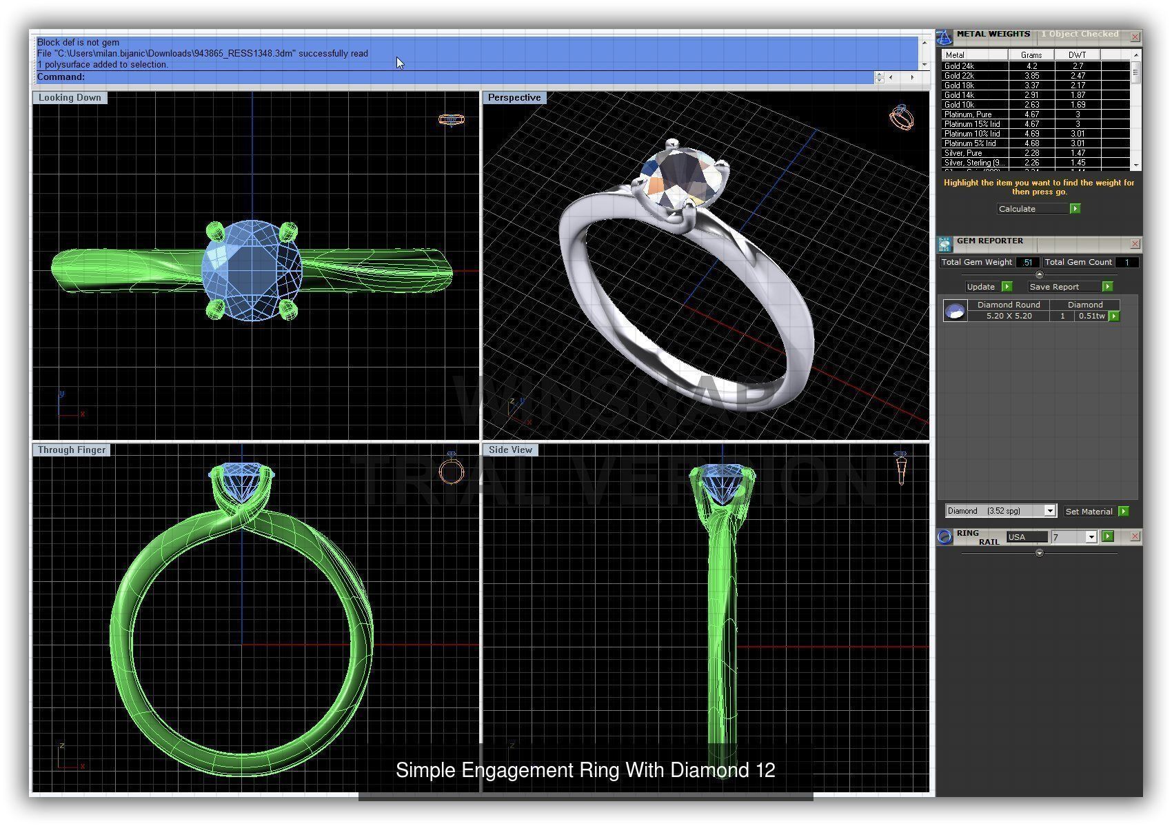 3DM 493 ENGAGEMENT RING FILES 3D Model Collection_133