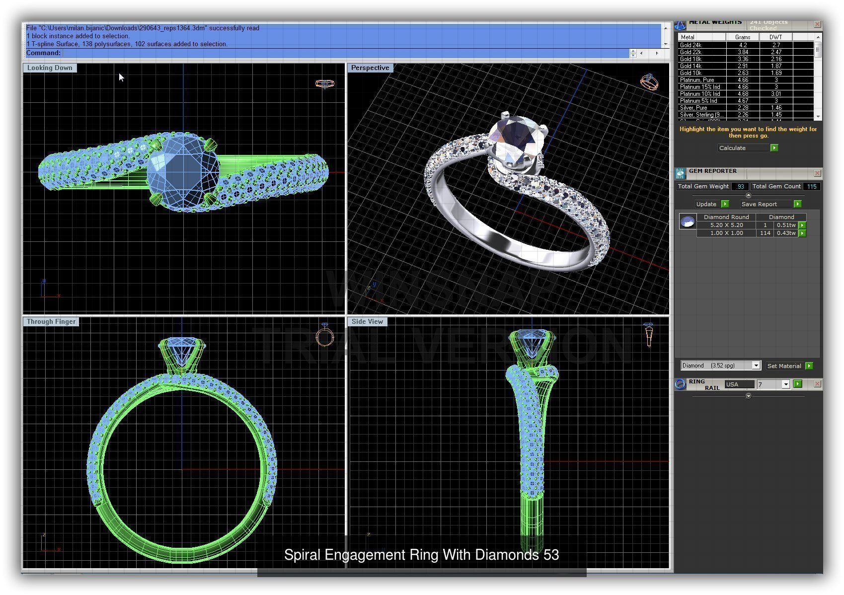 3DM 493 ENGAGEMENT RING FILES 3D Model Collection_158
