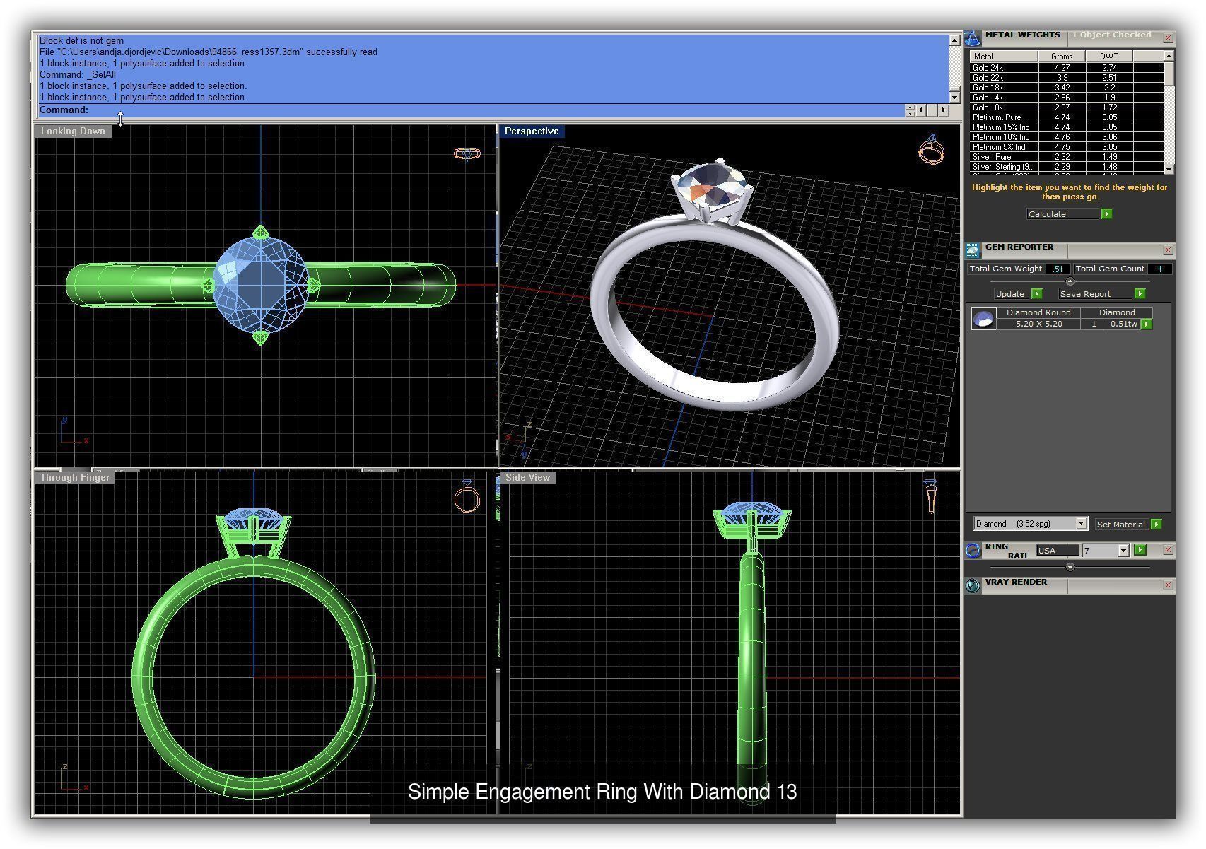 3DM 493 ENGAGEMENT RING FILES 3D Model Collection_135