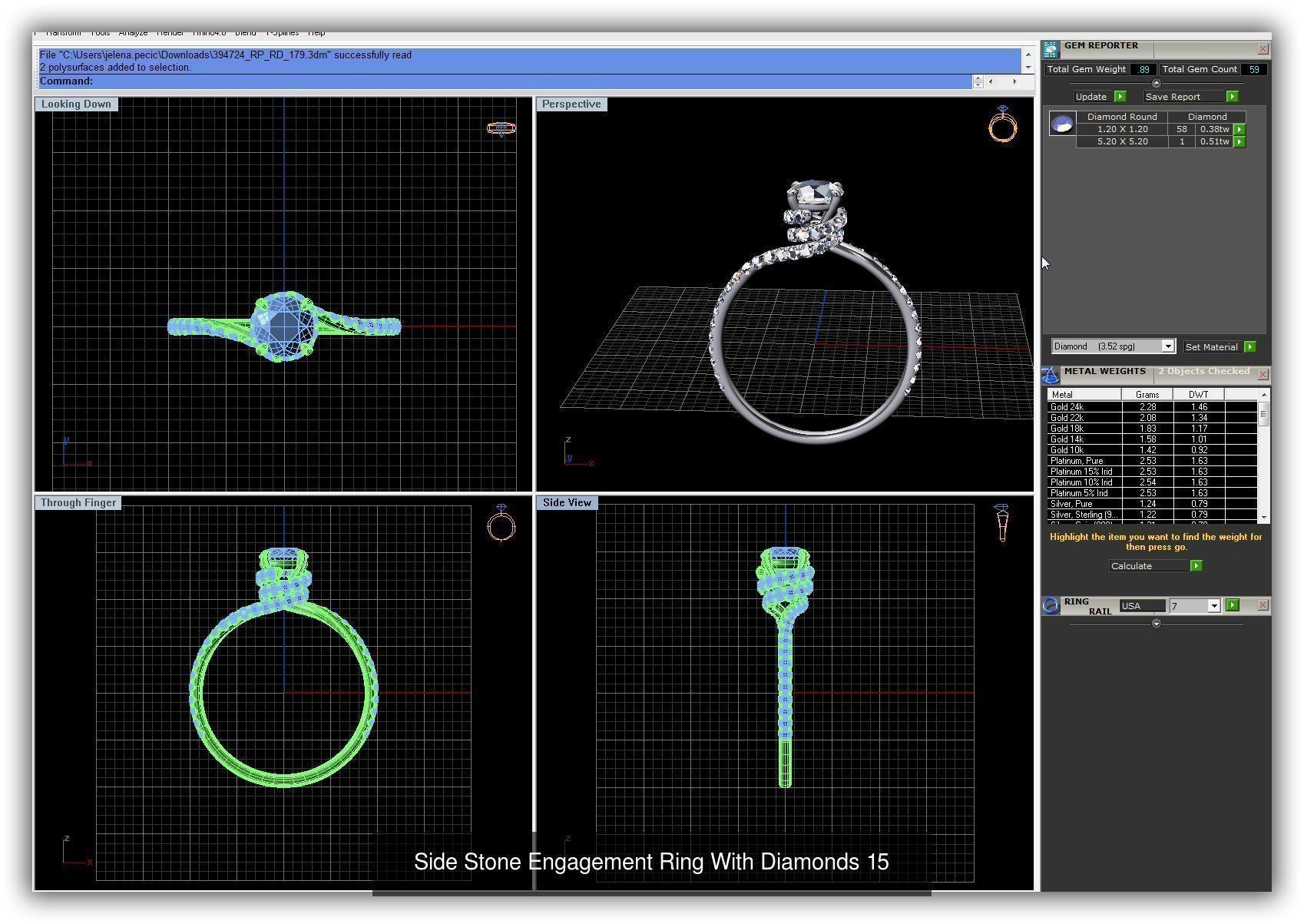 3DM 493 ENGAGEMENT RING FILES 3D Model Collection_169