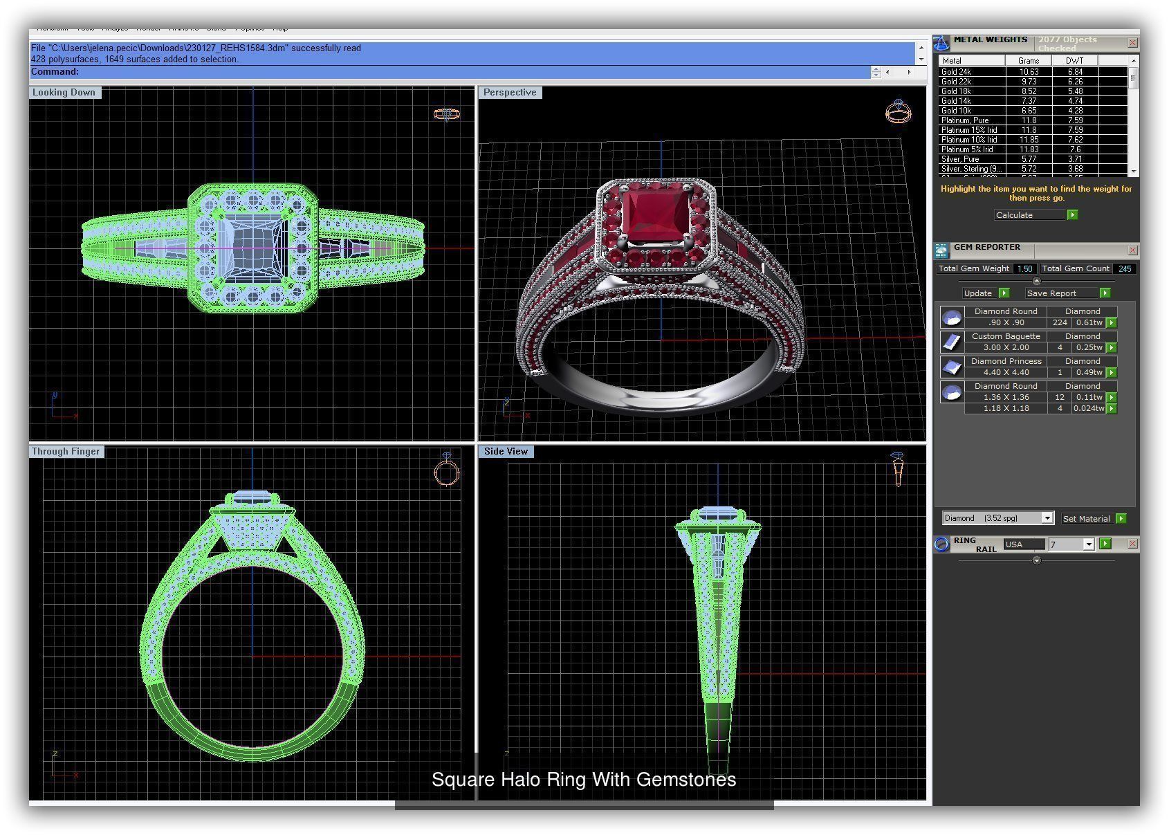 3DM 493 ENGAGEMENT RING FILES 3D Model Collection_221
