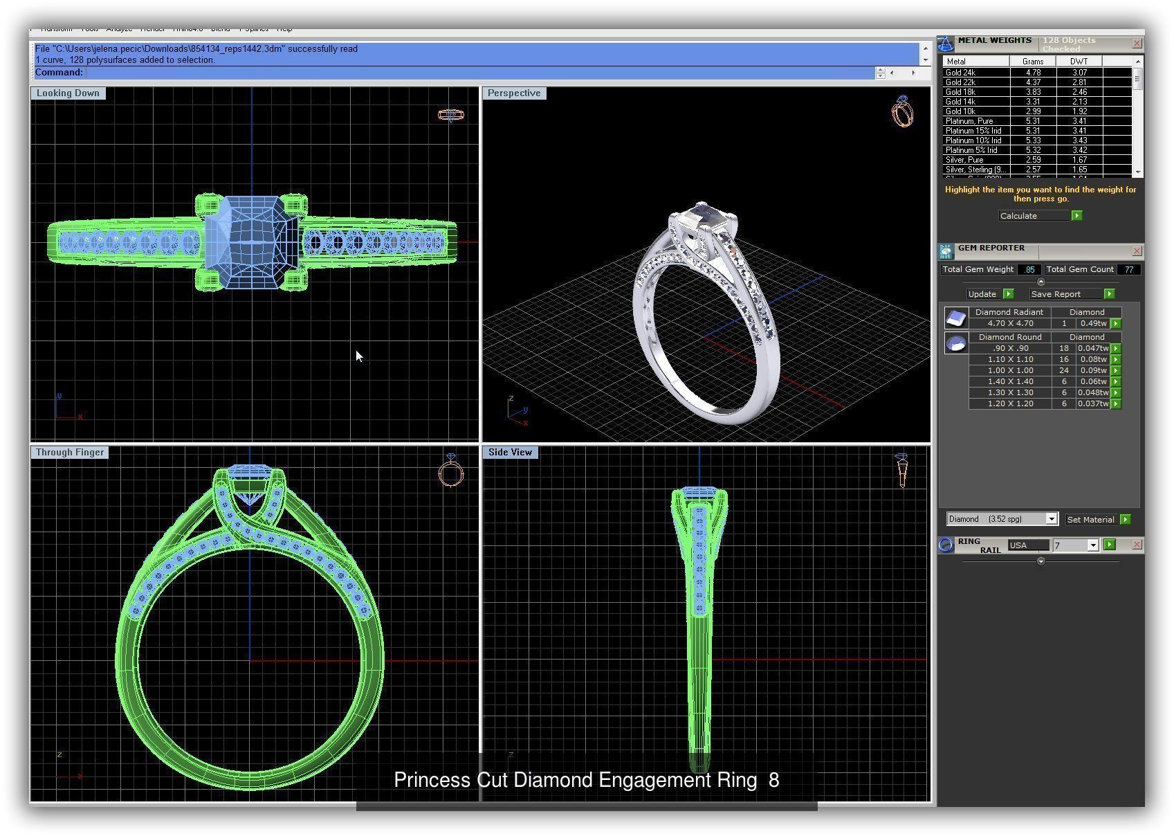 3DM 493 ENGAGEMENT RING FILES 3D Model Collection_220