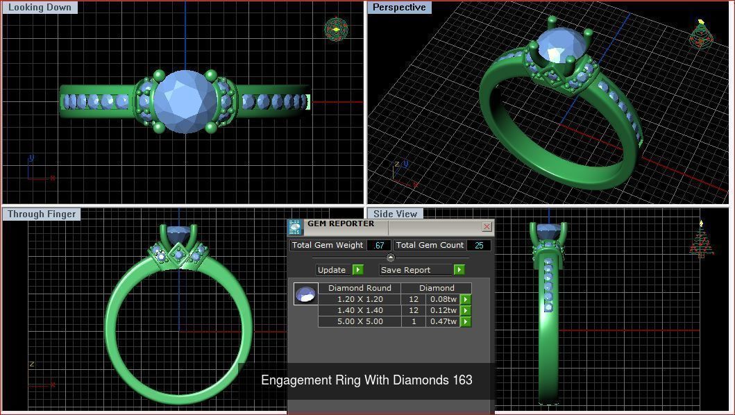 3DM 493 ENGAGEMENT RING FILES 3D Model Collection_66
