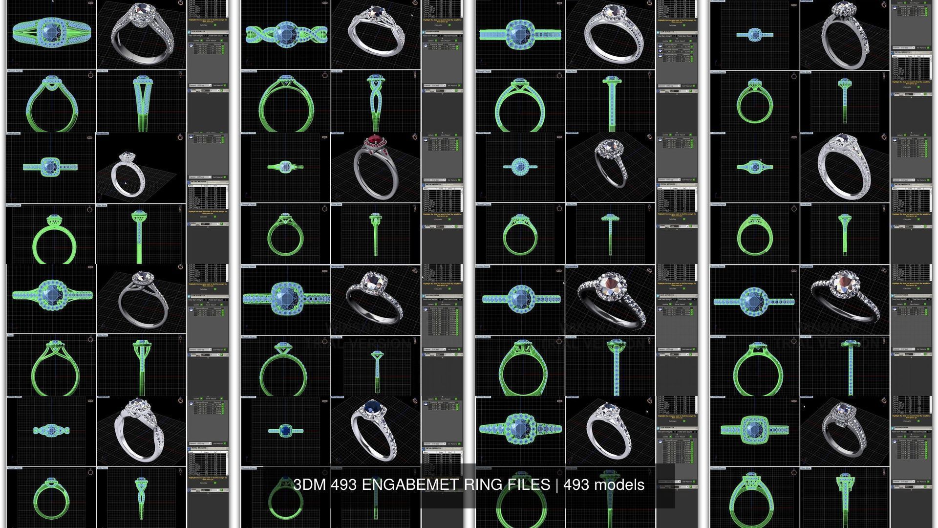 3DM 493 ENGAGEMENT RING FILES 3D Model Collection_40