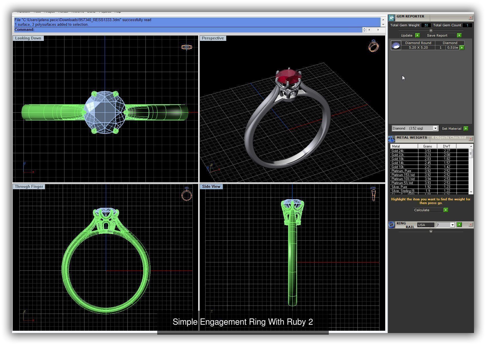 3DM 493 ENGAGEMENT RING FILES 3D Model Collection_129