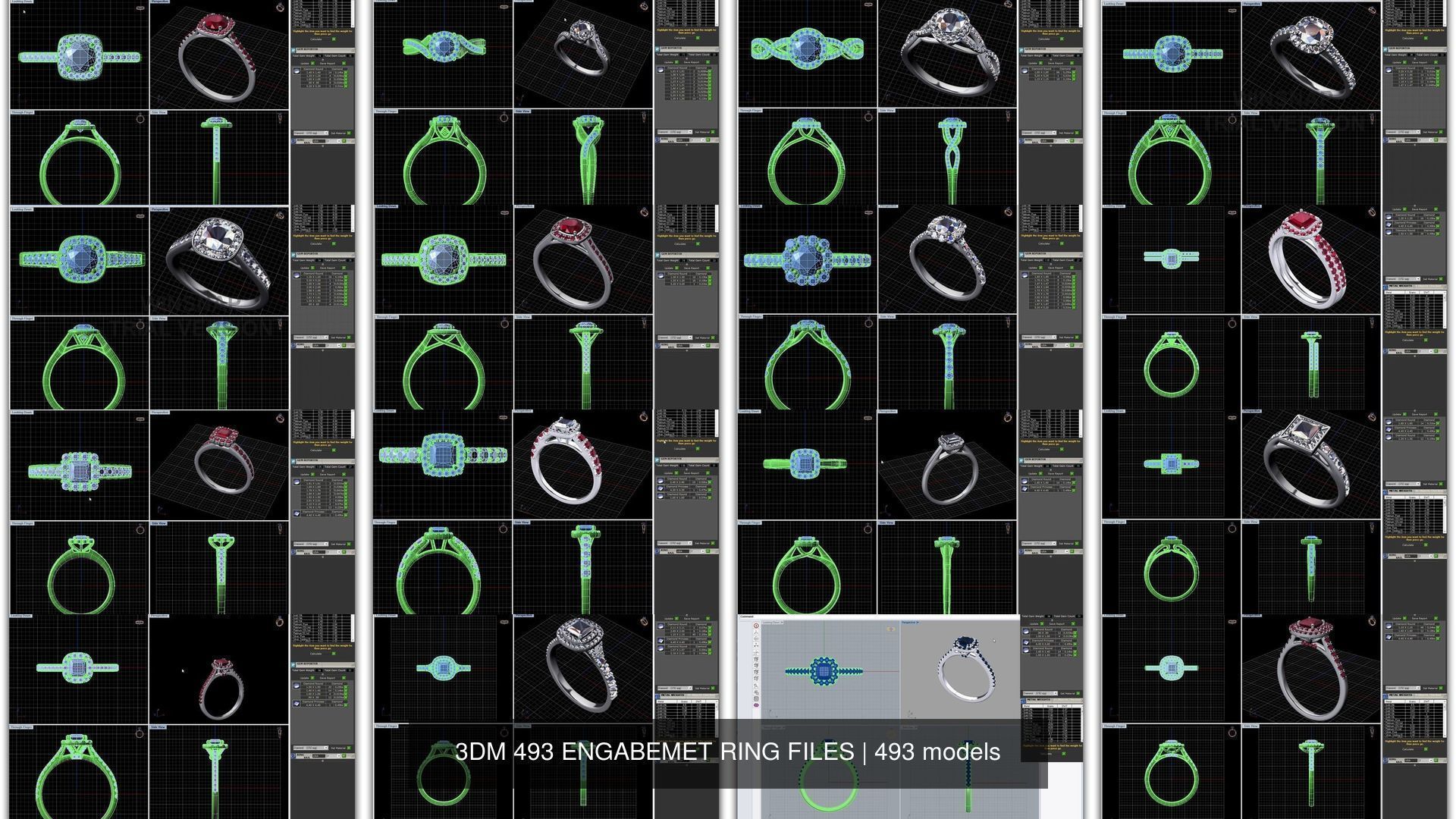 3DM 493 ENGAGEMENT RING FILES 3D Model Collection_43