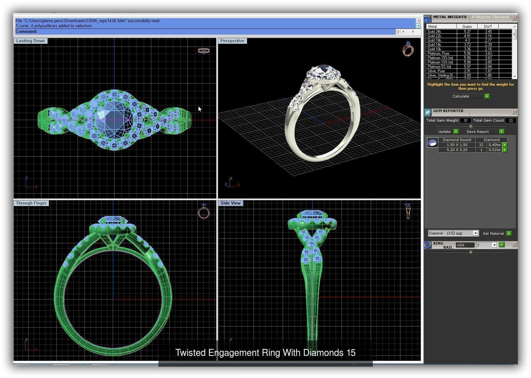 3DM 493 ENGAGEMENT RING FILES 3D Model Collection_149