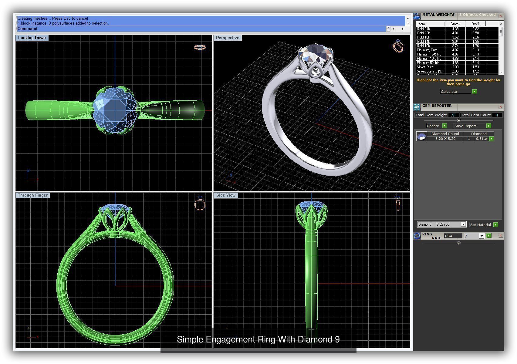 3DM 493 ENGAGEMENT RING FILES 3D Model Collection_130