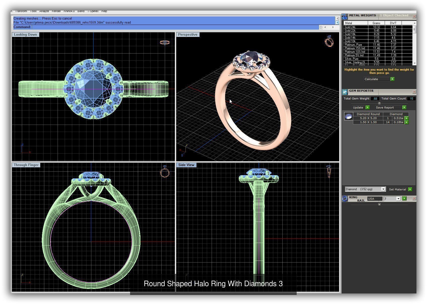 3DM 493 ENGAGEMENT RING FILES 3D Model Collection_229