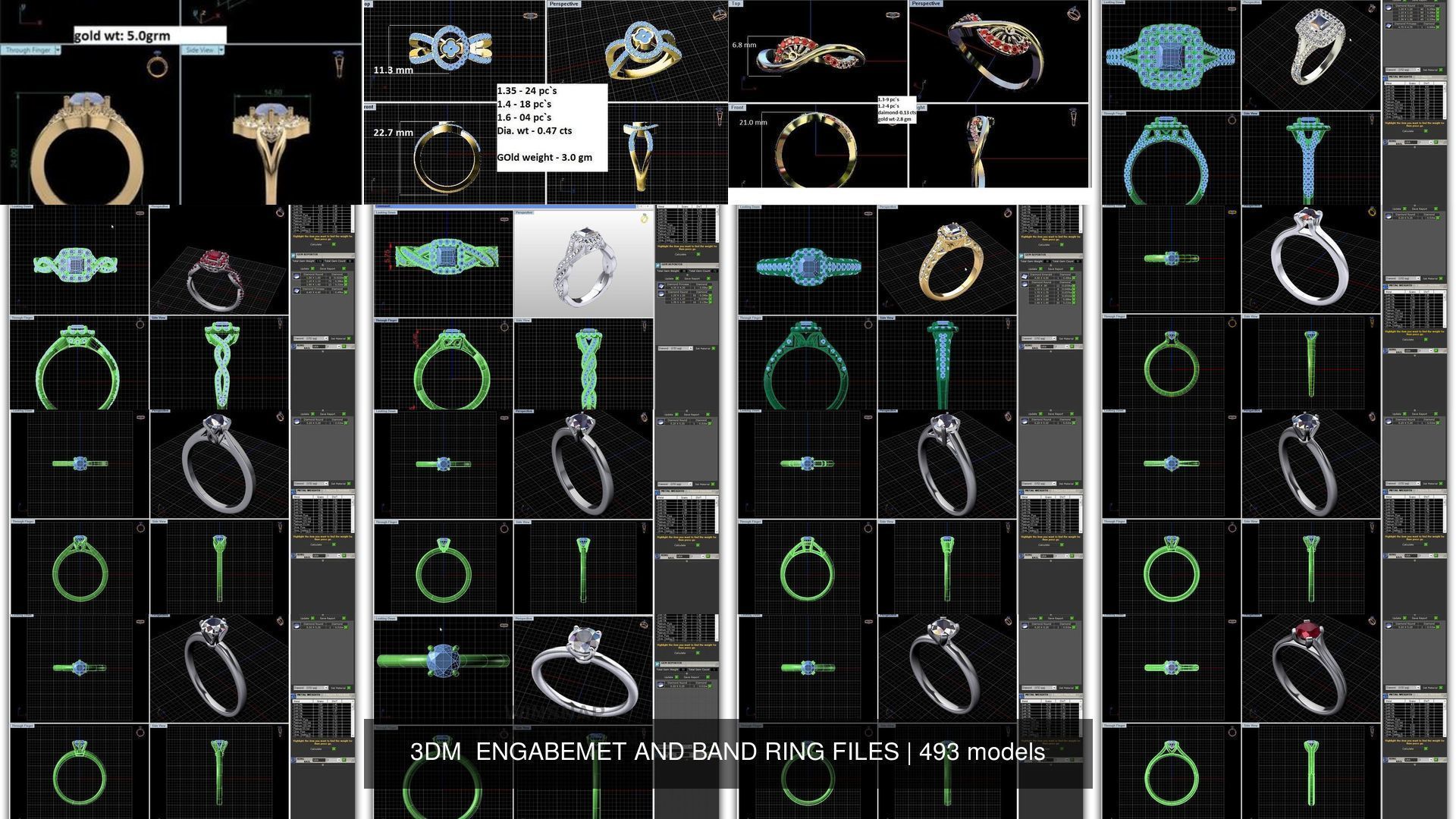3DM 493 ENGAGEMENT RING FILES 3D Model Collection_7