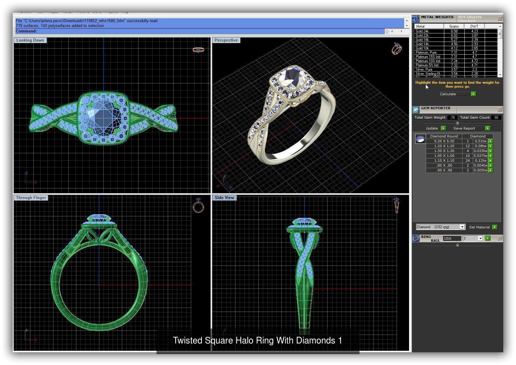 3DM 493 ENGAGEMENT RING FILES 3D Model Collection_235
