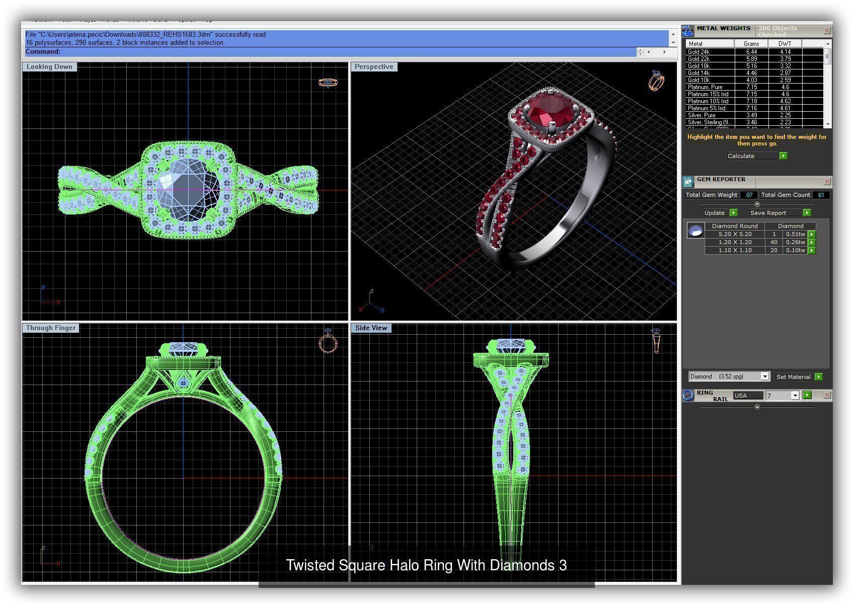 3DM 493 ENGAGEMENT RING FILES 3D Model Collection_238