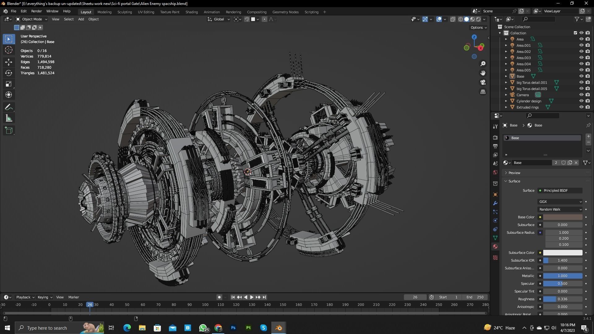 Alien Spaceship 3D model_8