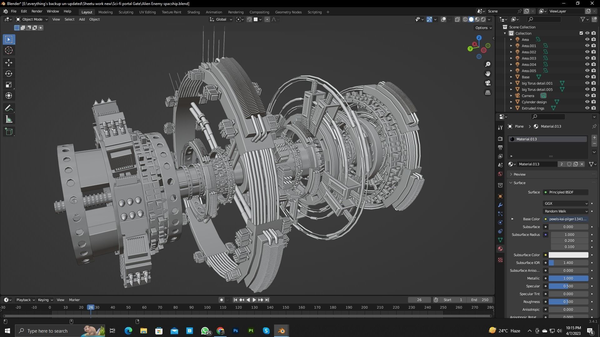 Alien Spaceship 3D model_5