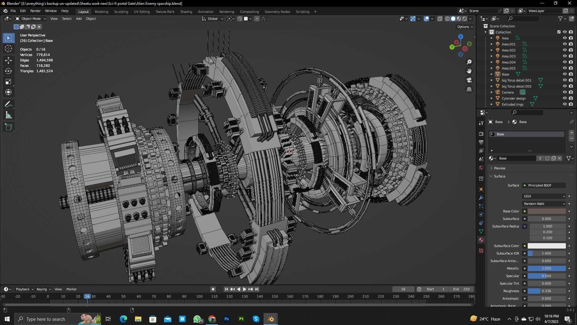 Alien Spaceship 3D model_7