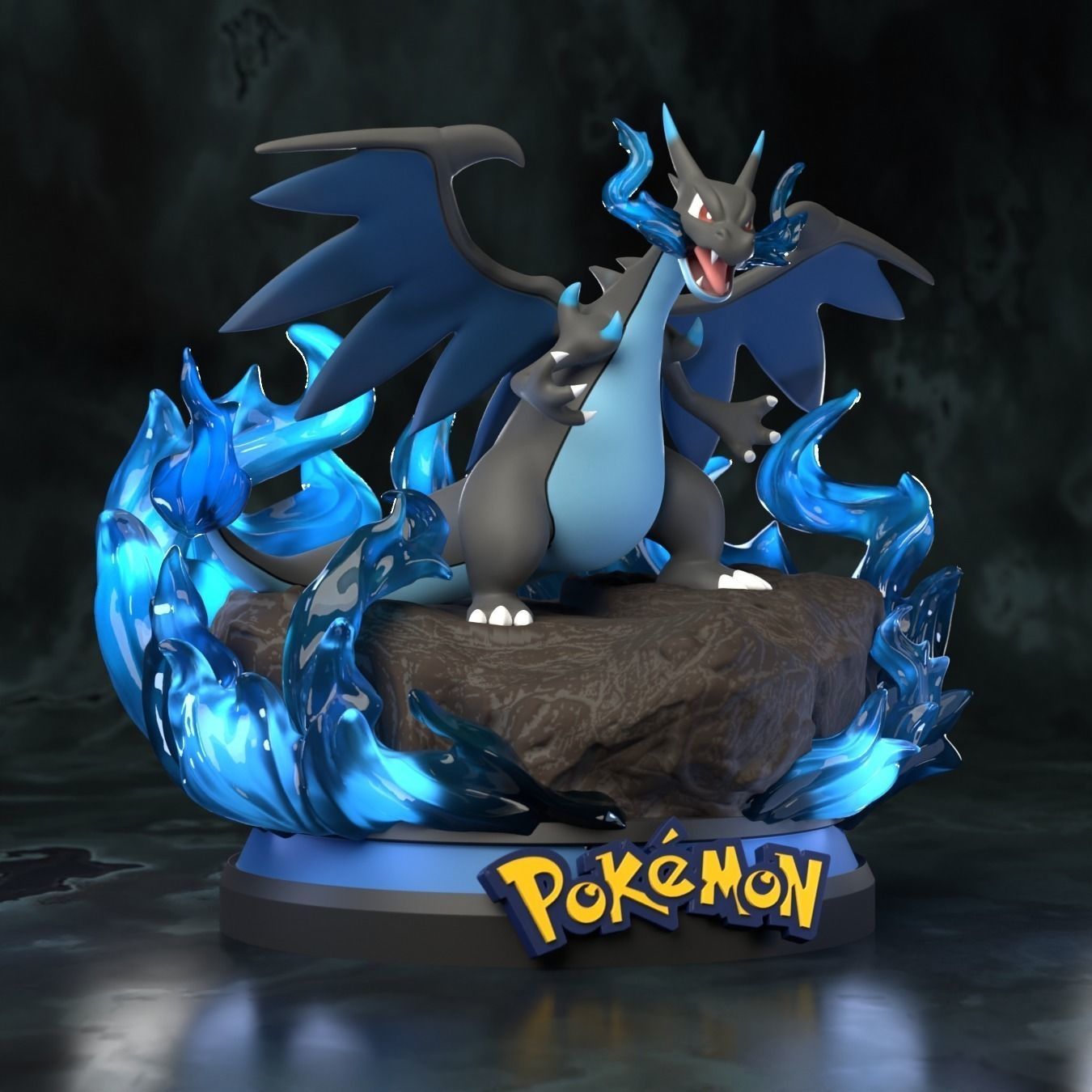 Pokemon - Mega Charizard X Figure 3D print model_4