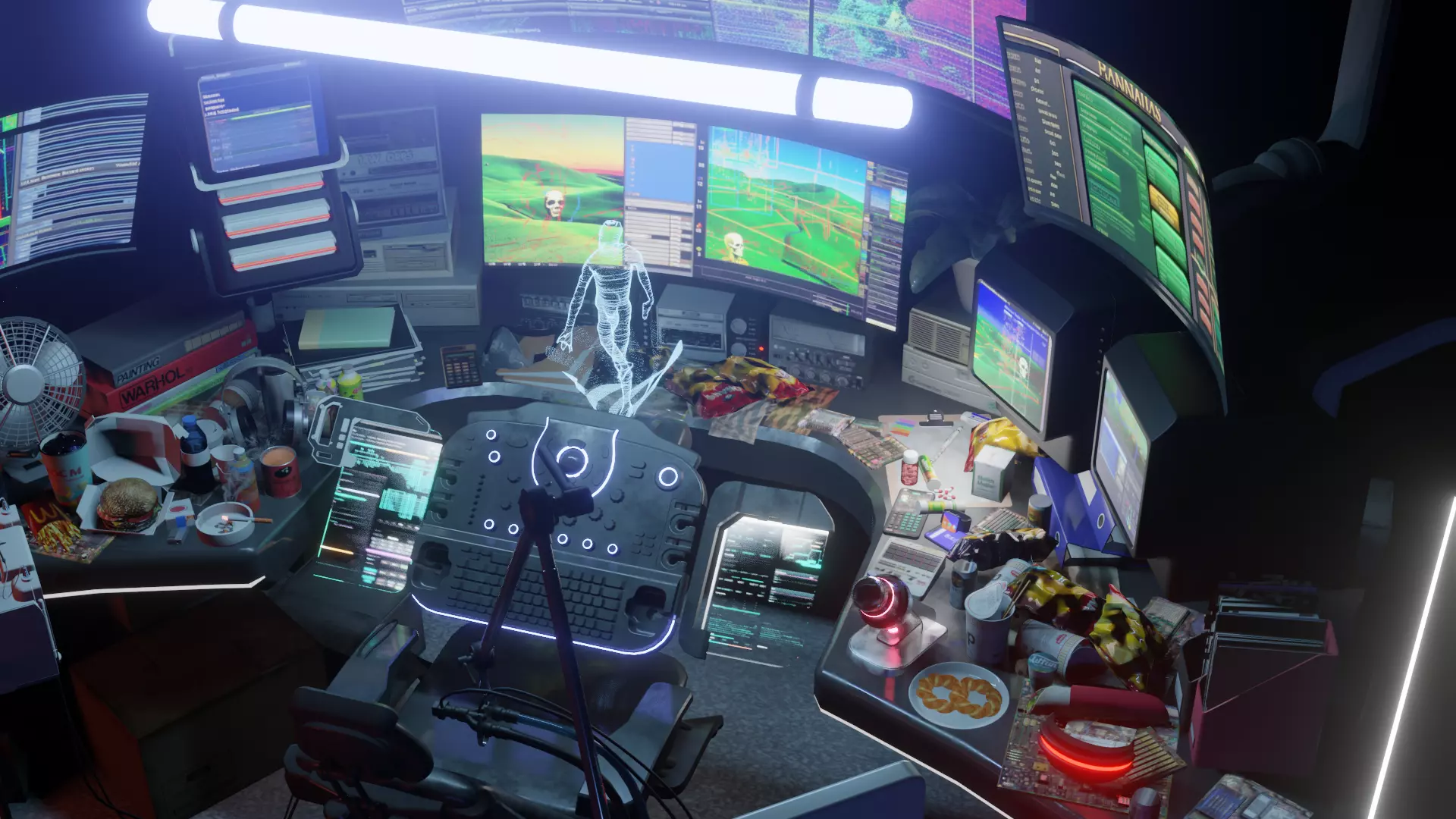 Cyberpunk Hacker Room 3D model