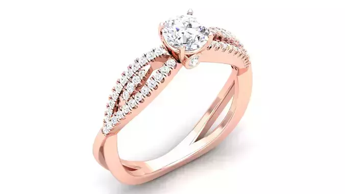 Women Solitaire Ring 3dm render details 3D print model