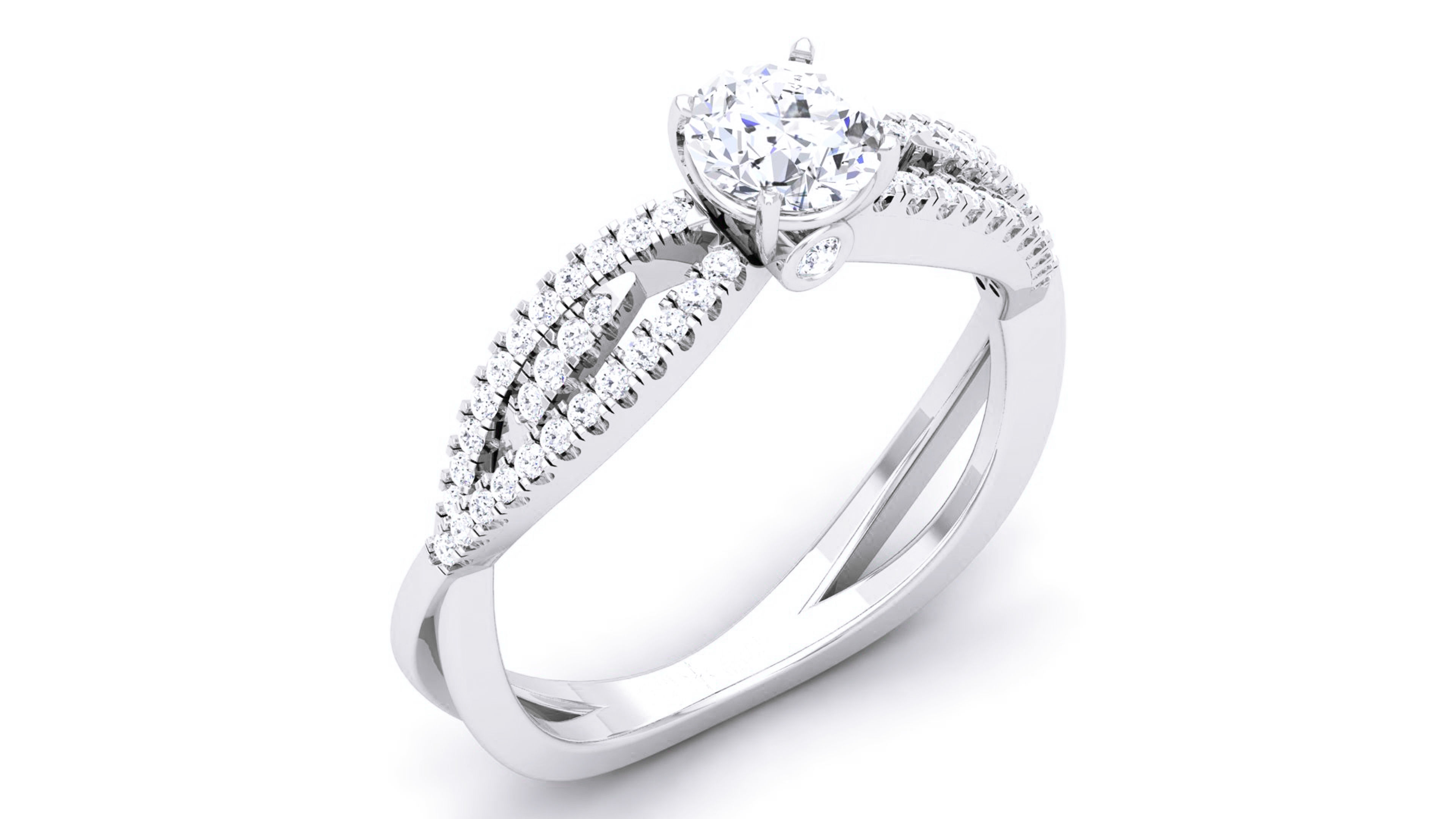 Women Solitaire Ring 3dm render details 3D print model_2