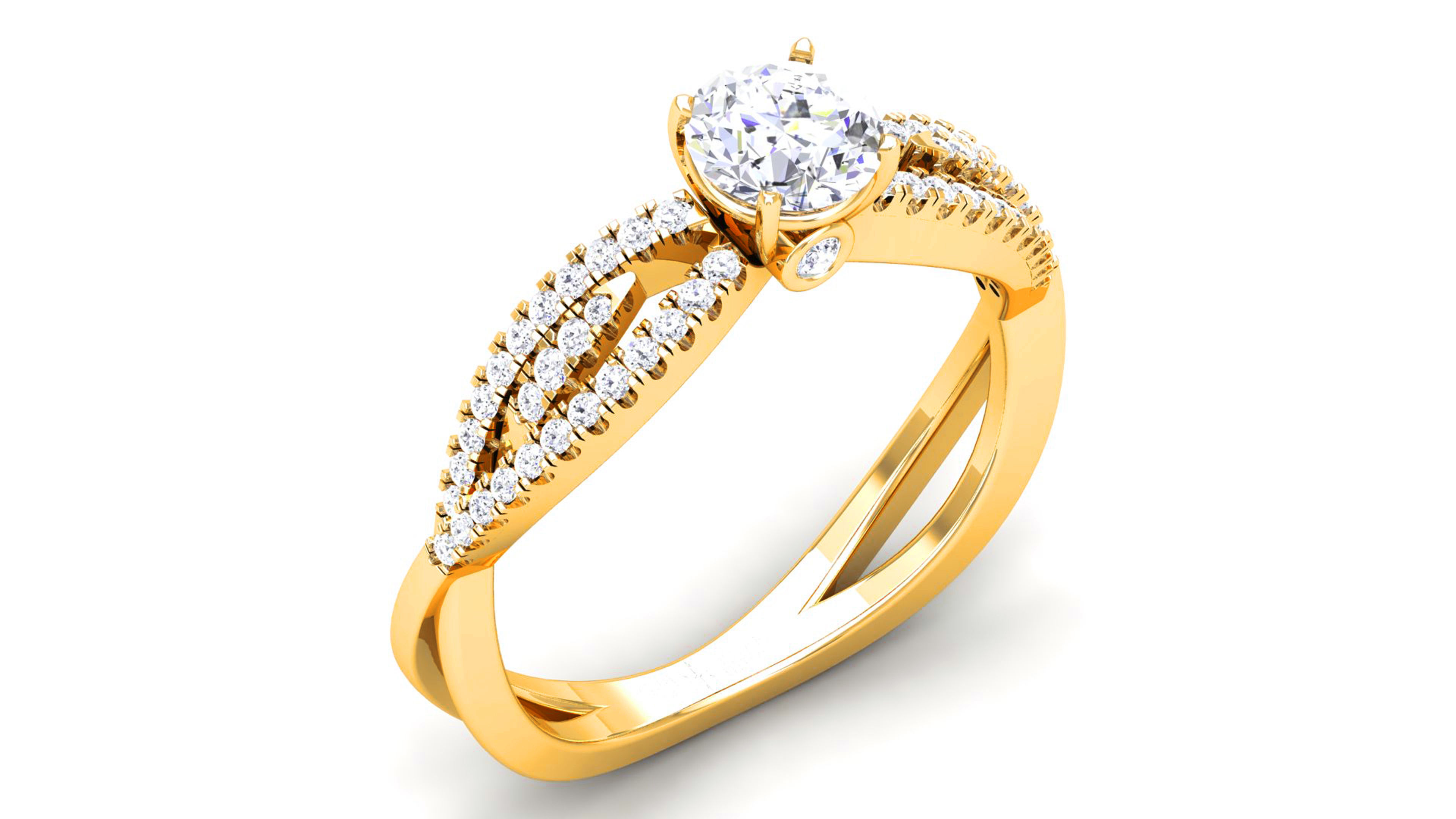 Women Solitaire Ring 3dm render details 3D print model_1