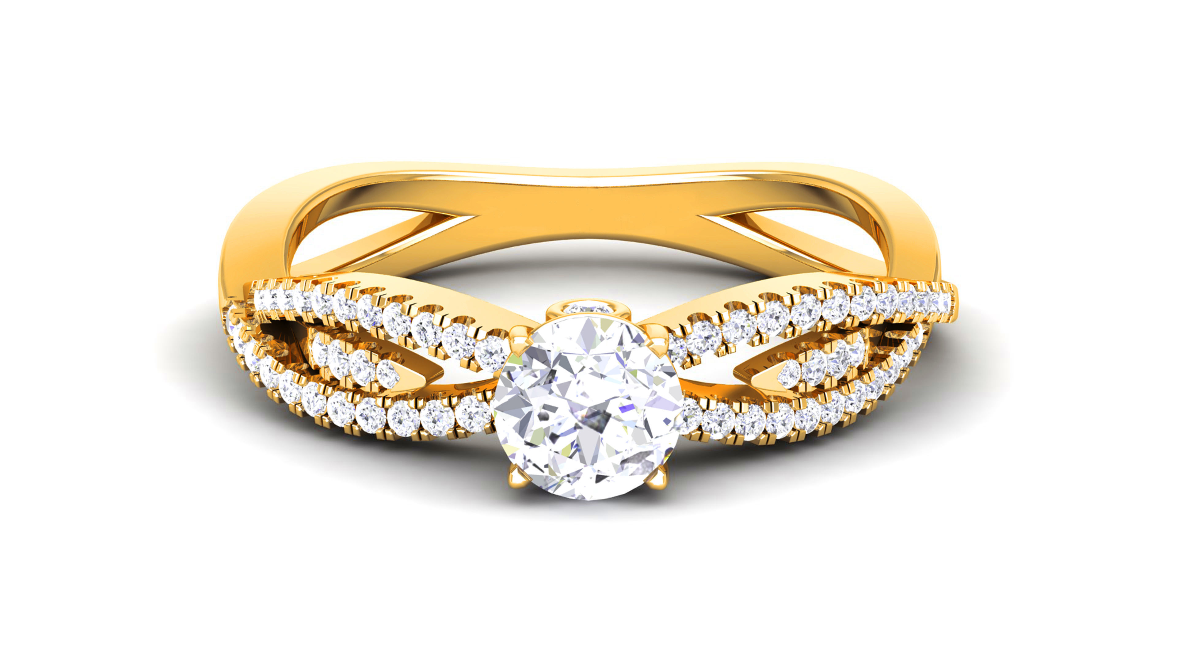 Women Solitaire Ring 3dm render details 3D print model_11