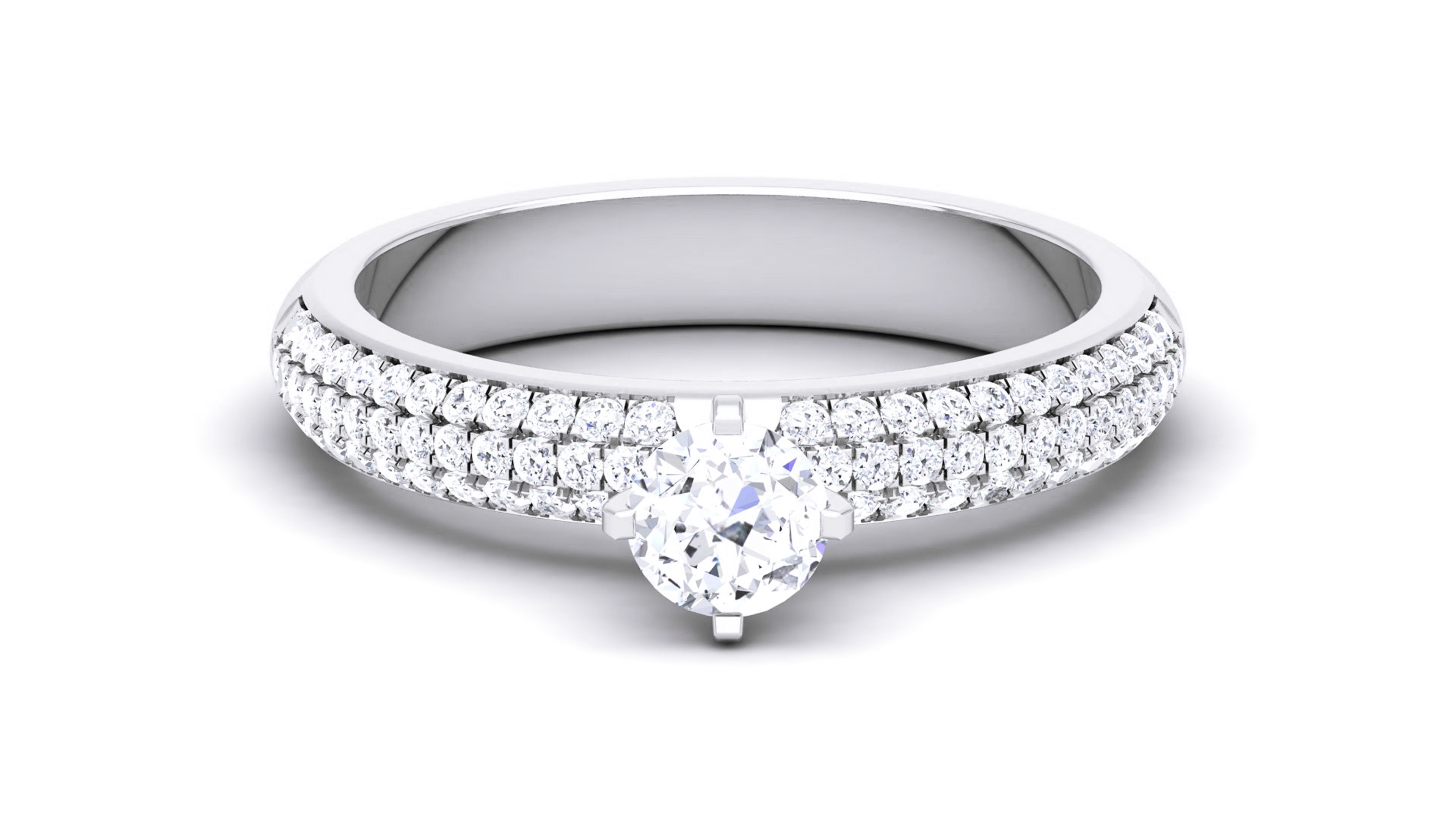 Women Solitaire Ring 3dm render details 3D print model_11