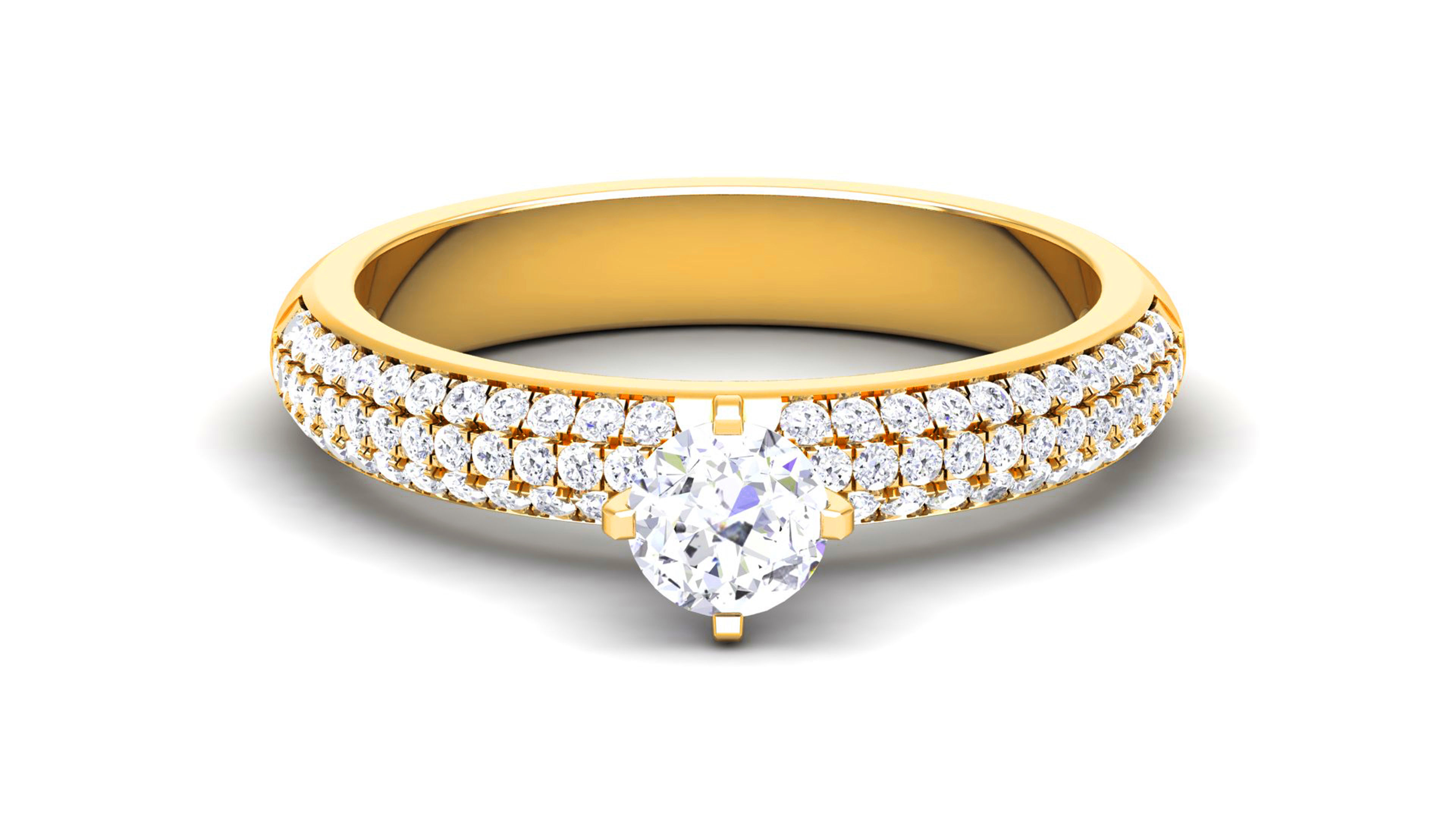 Women Solitaire Ring 3dm render details 3D print model_9