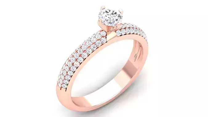 Women Solitaire Ring 3dm render details 3D print model