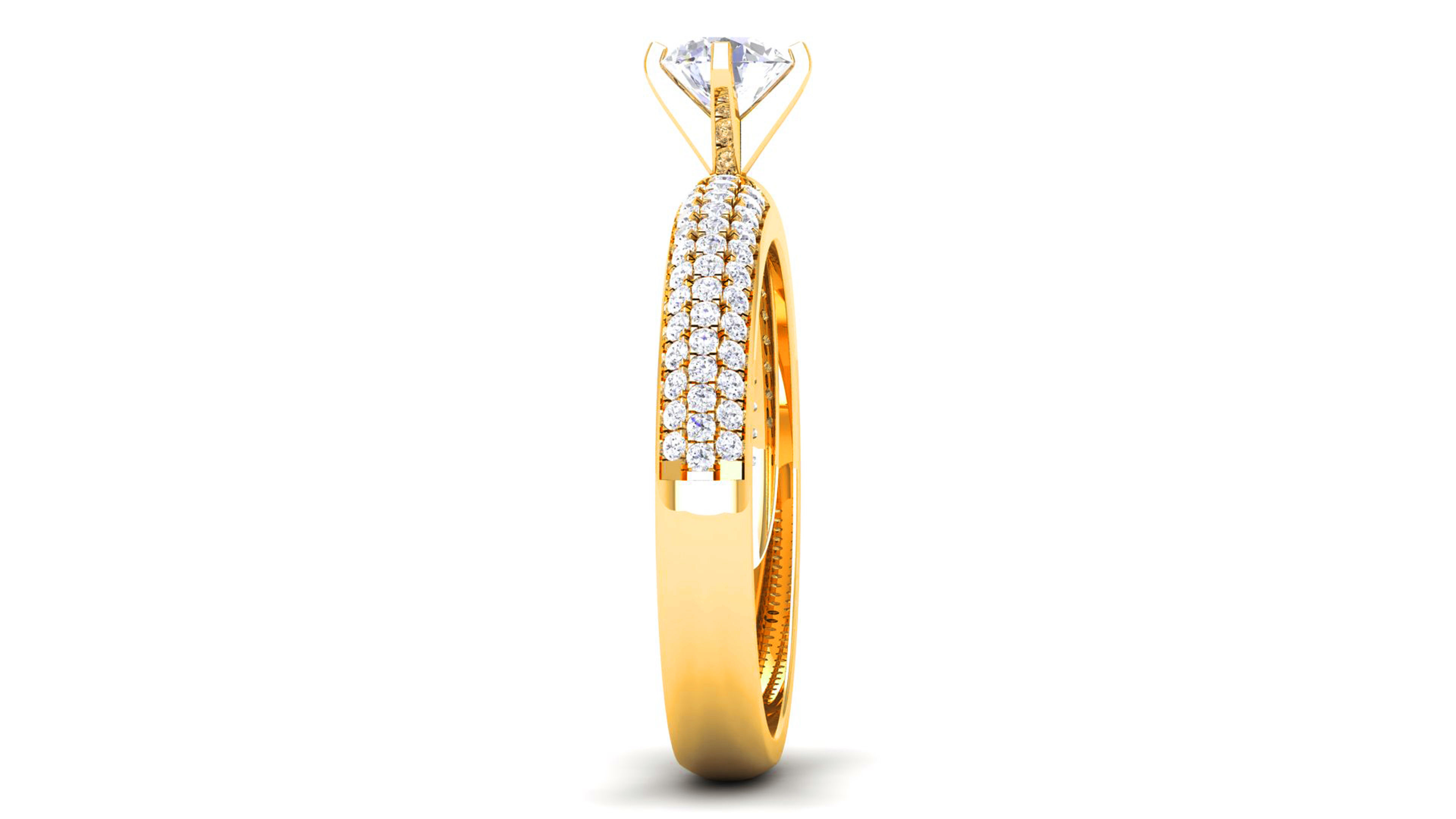 Women Solitaire Ring 3dm render details 3D print model_6
