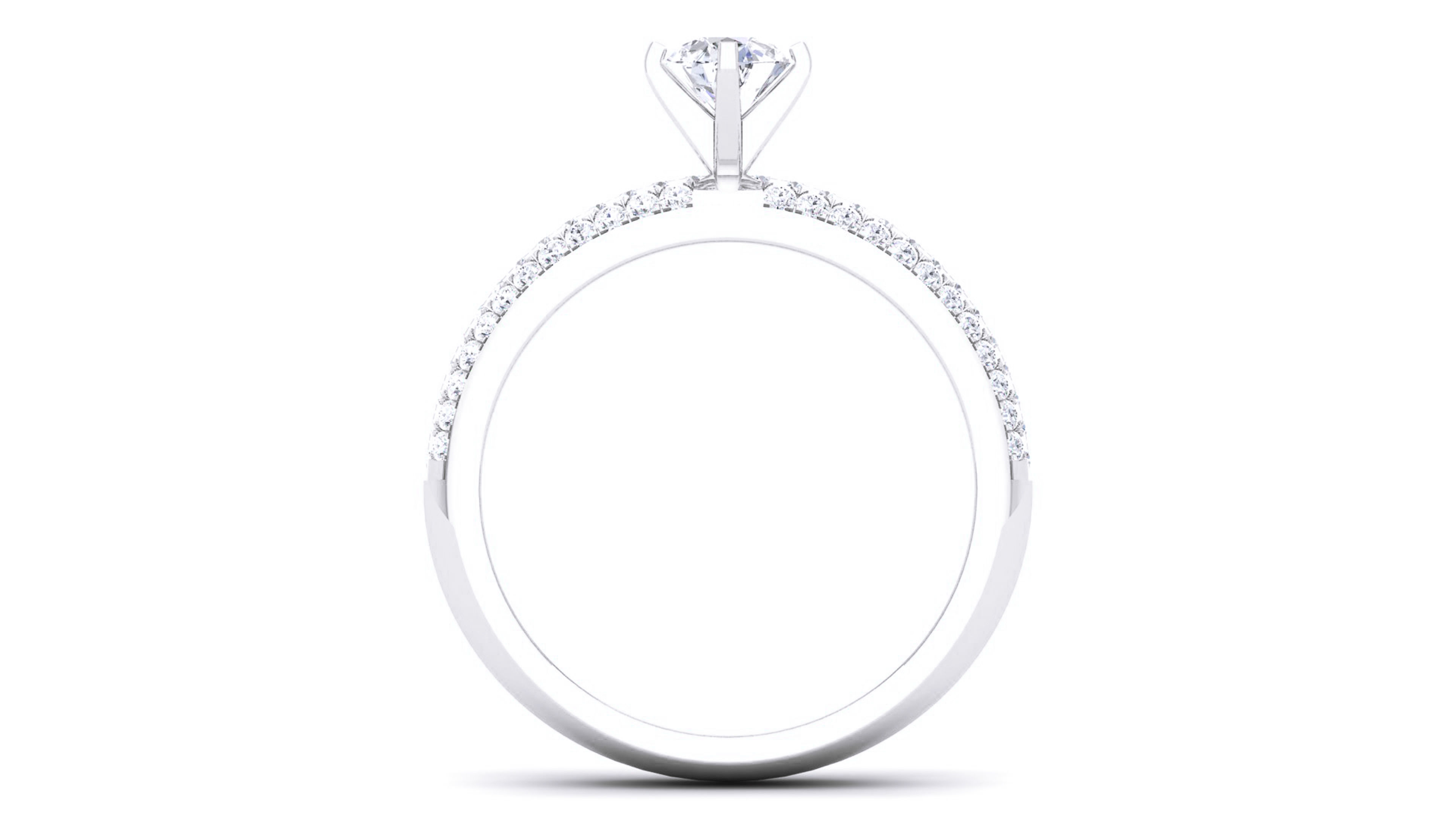 Women Solitaire Ring 3dm render details 3D print model_4