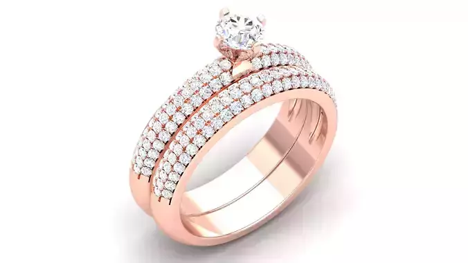 Women Solitaire Ring 3dm render details 3D print model
