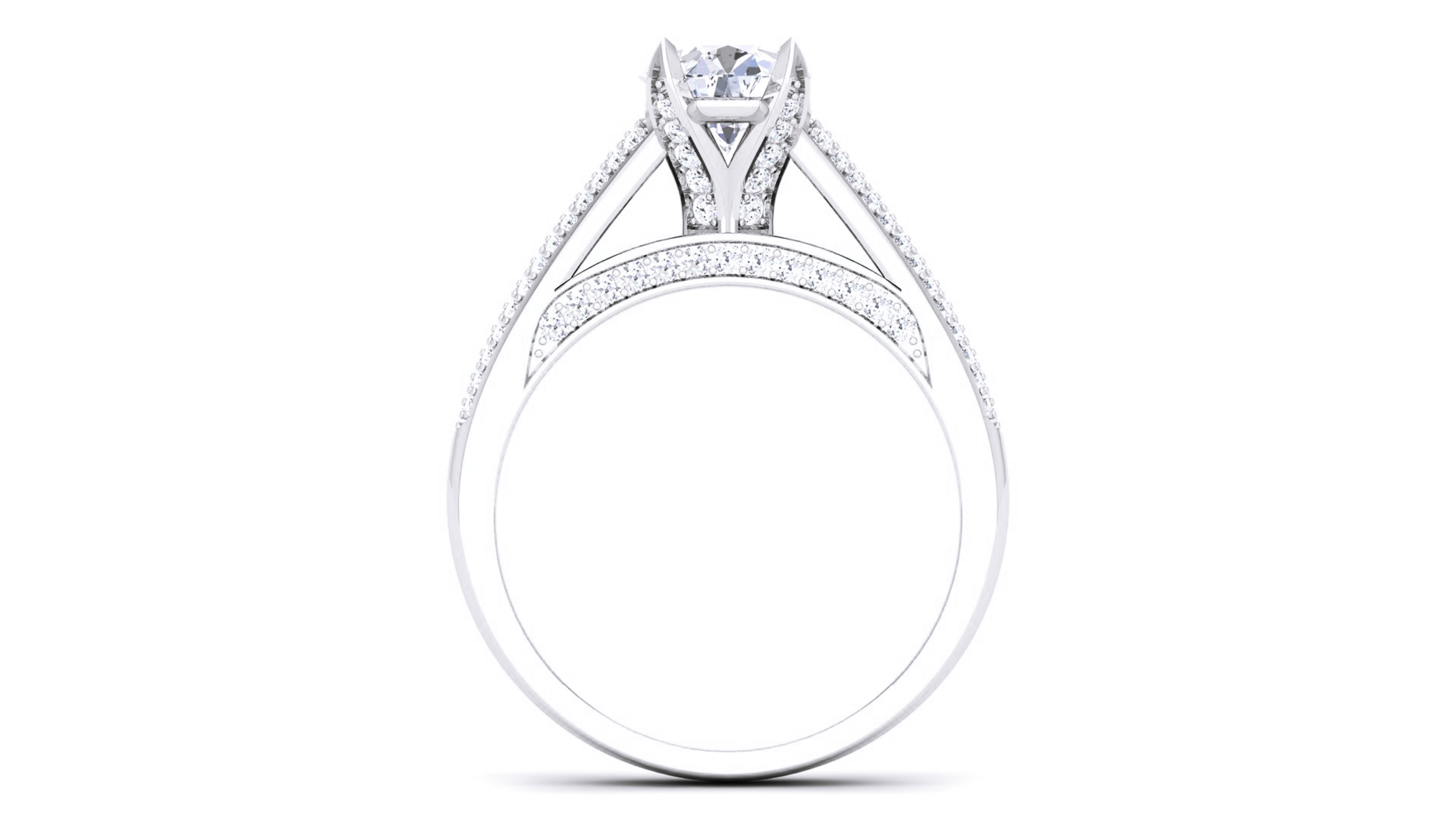 Women Solitaire Ring 3dm render details 3D print model_3