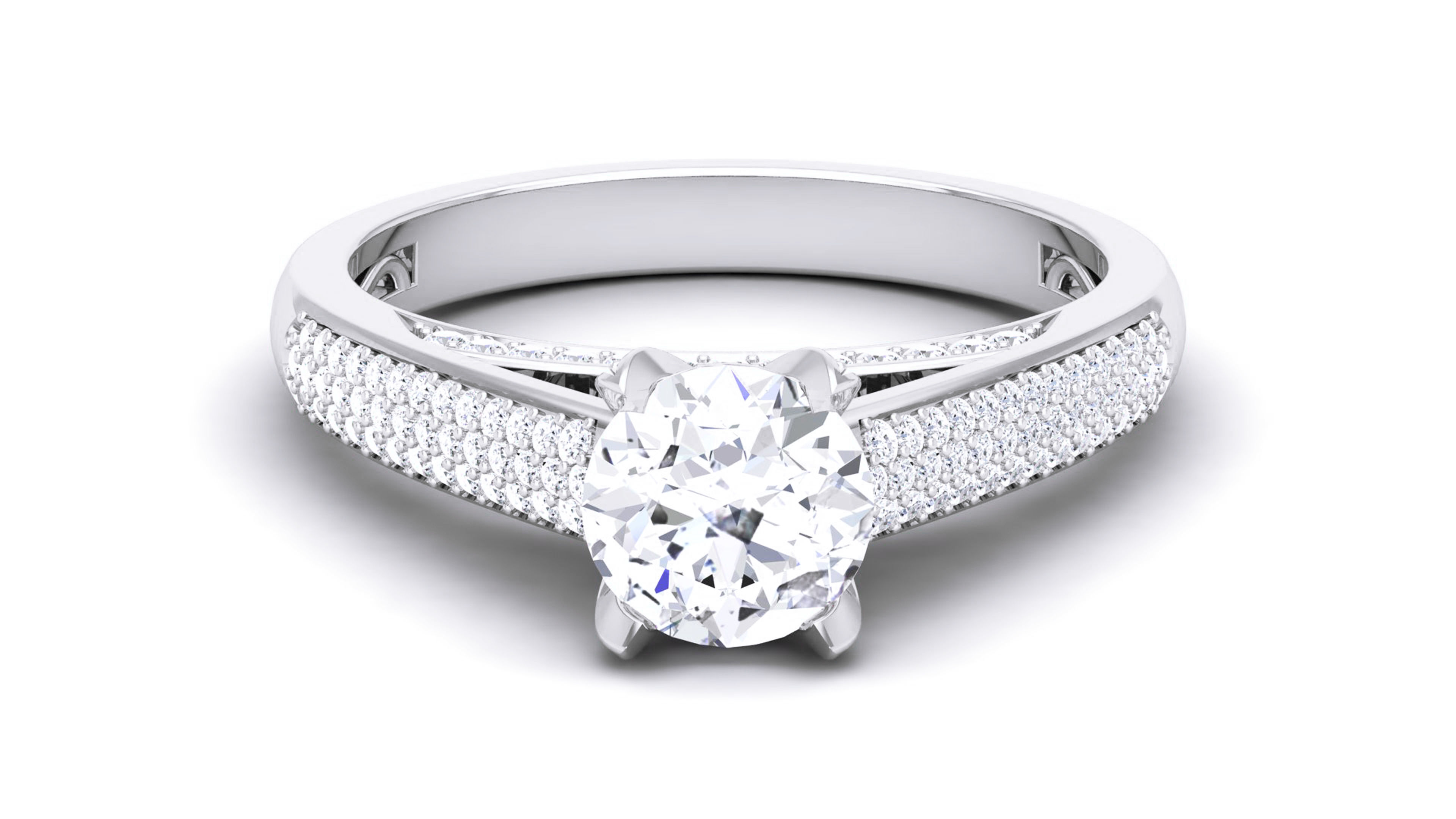 Women Solitaire Ring 3dm render details 3D print model_9