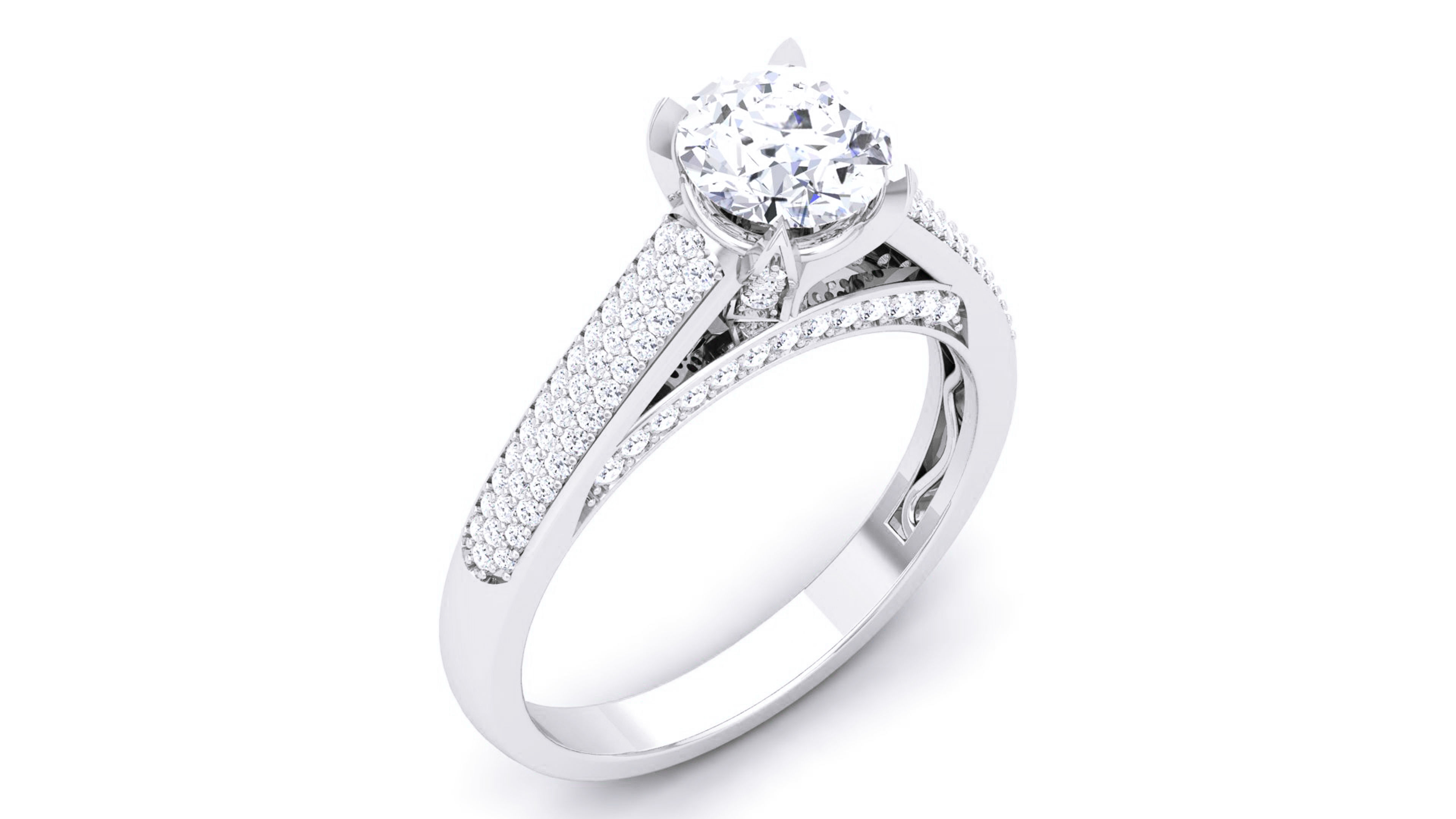 Women Solitaire Ring 3dm render details 3D print model_2
