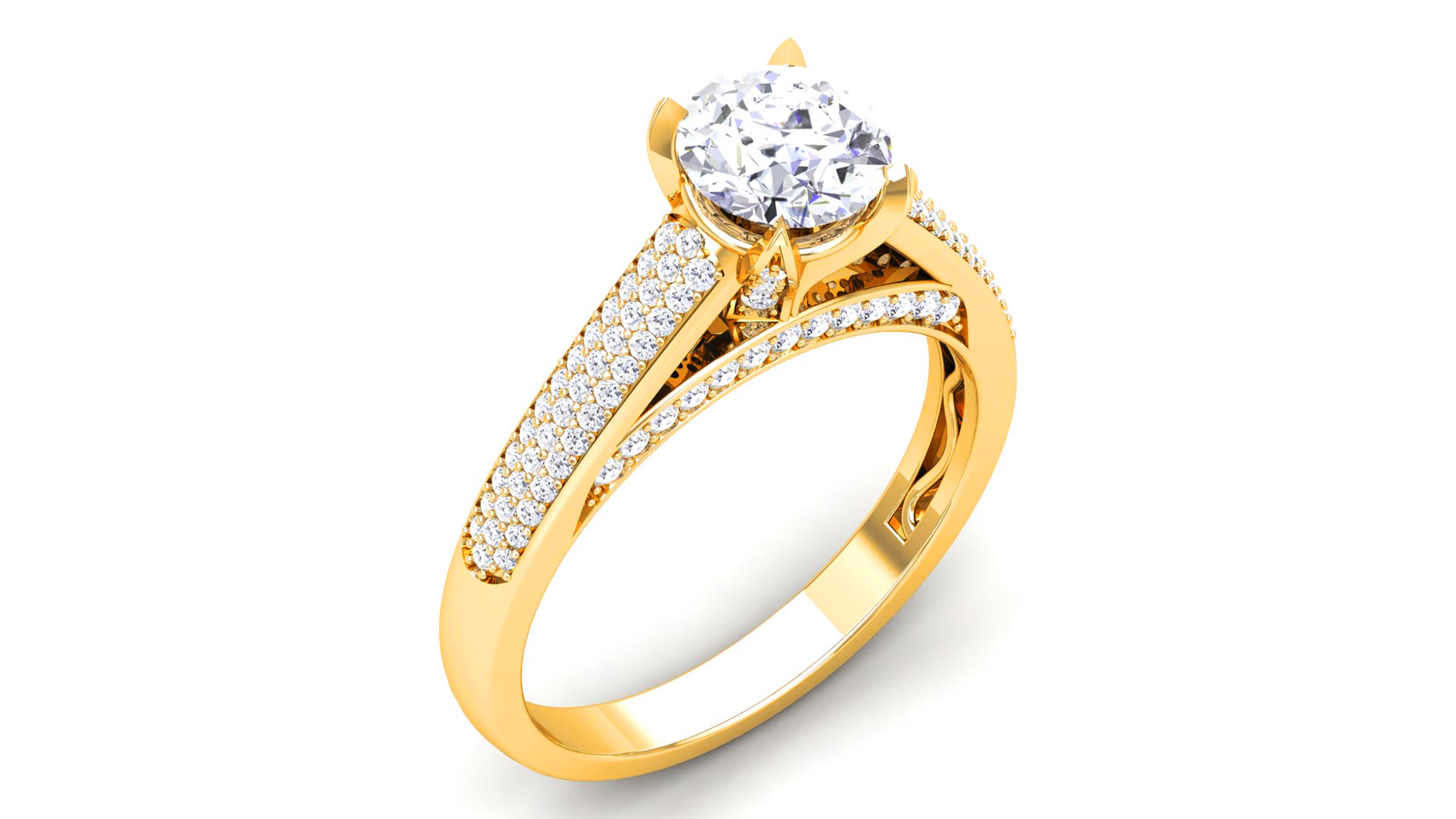 Women Solitaire Ring 3dm render details 3D print model_1