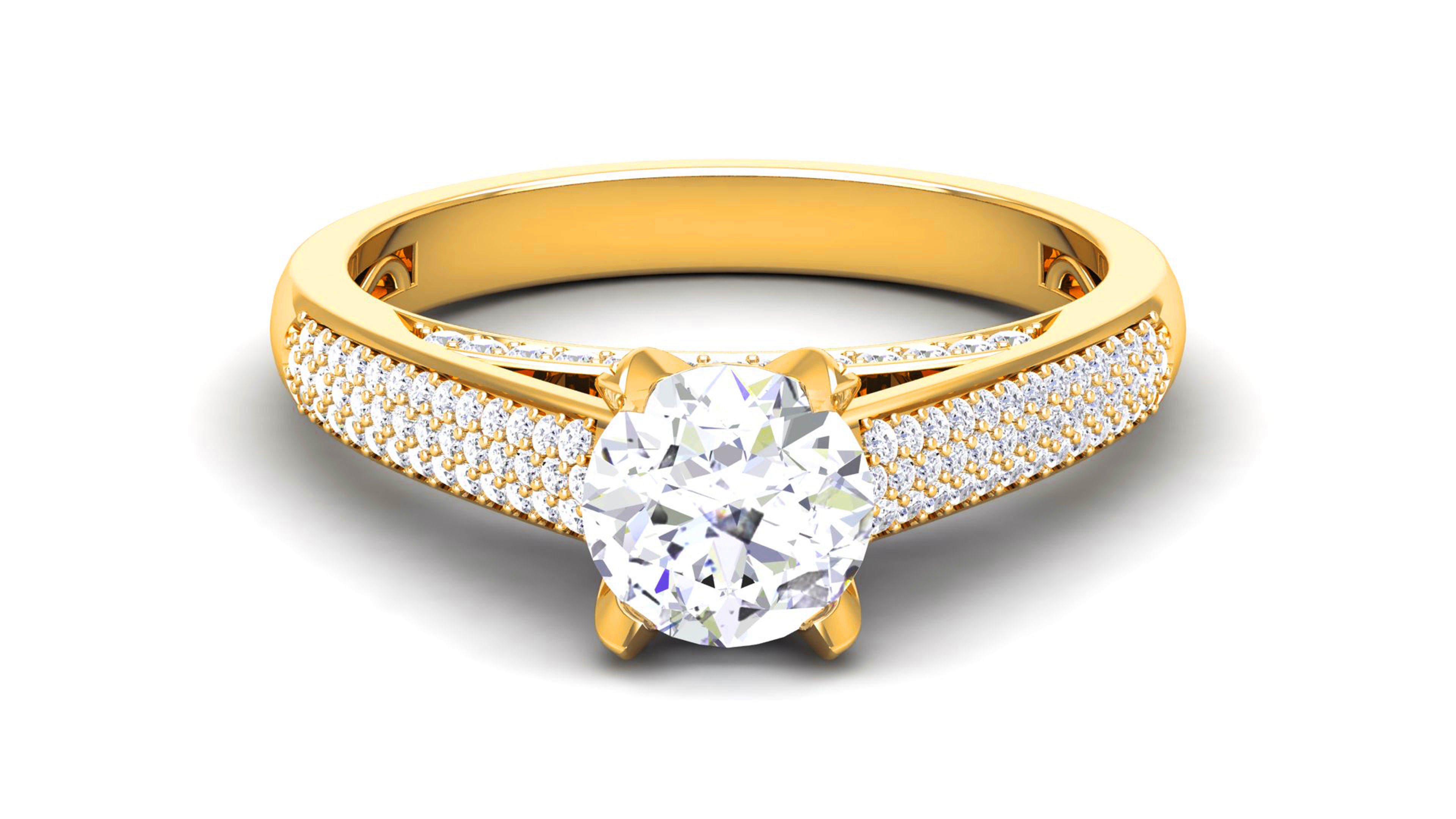 Women Solitaire Ring 3dm render details 3D print model_10