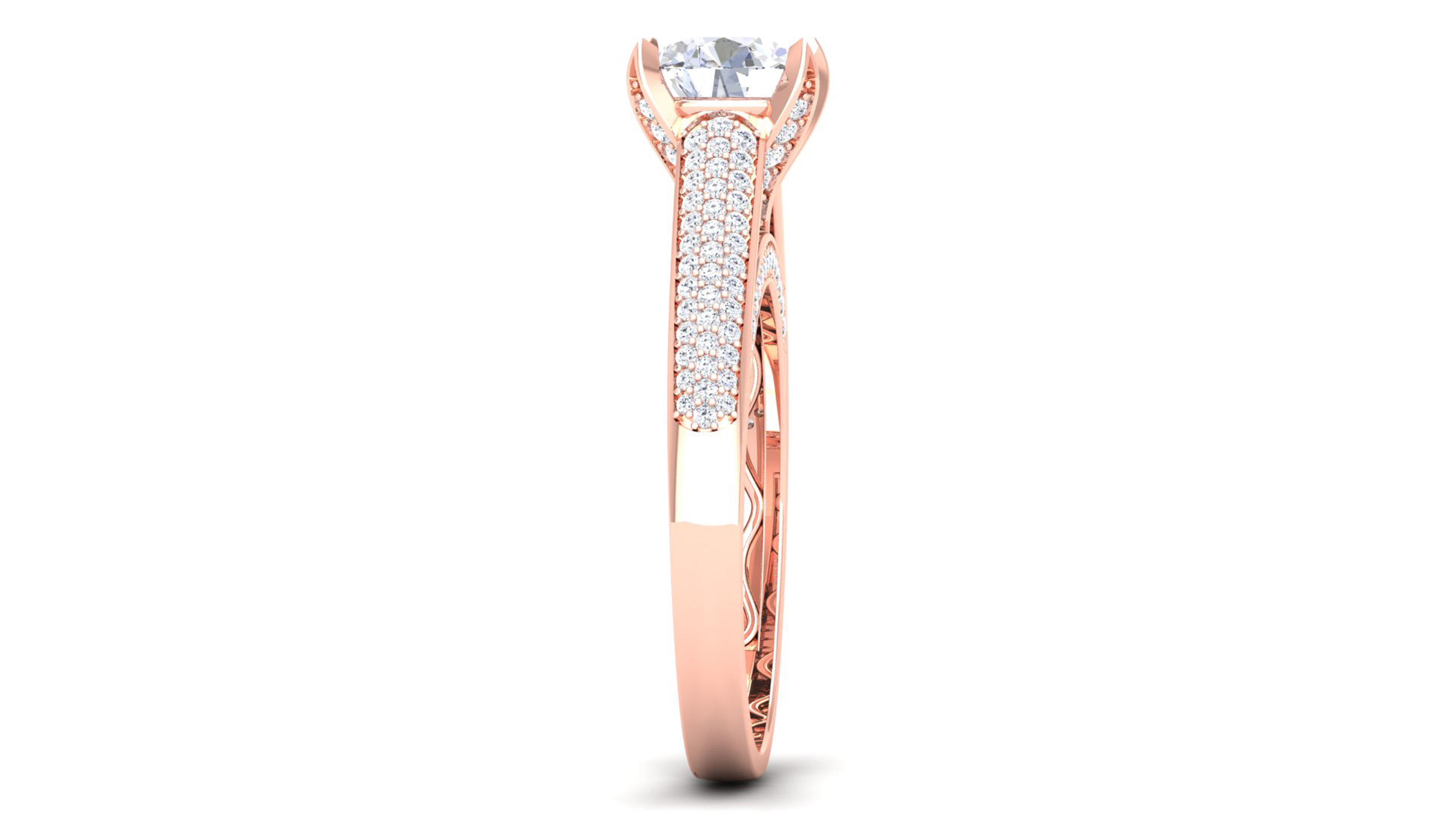 Women Solitaire Ring 3dm render details 3D print model_8