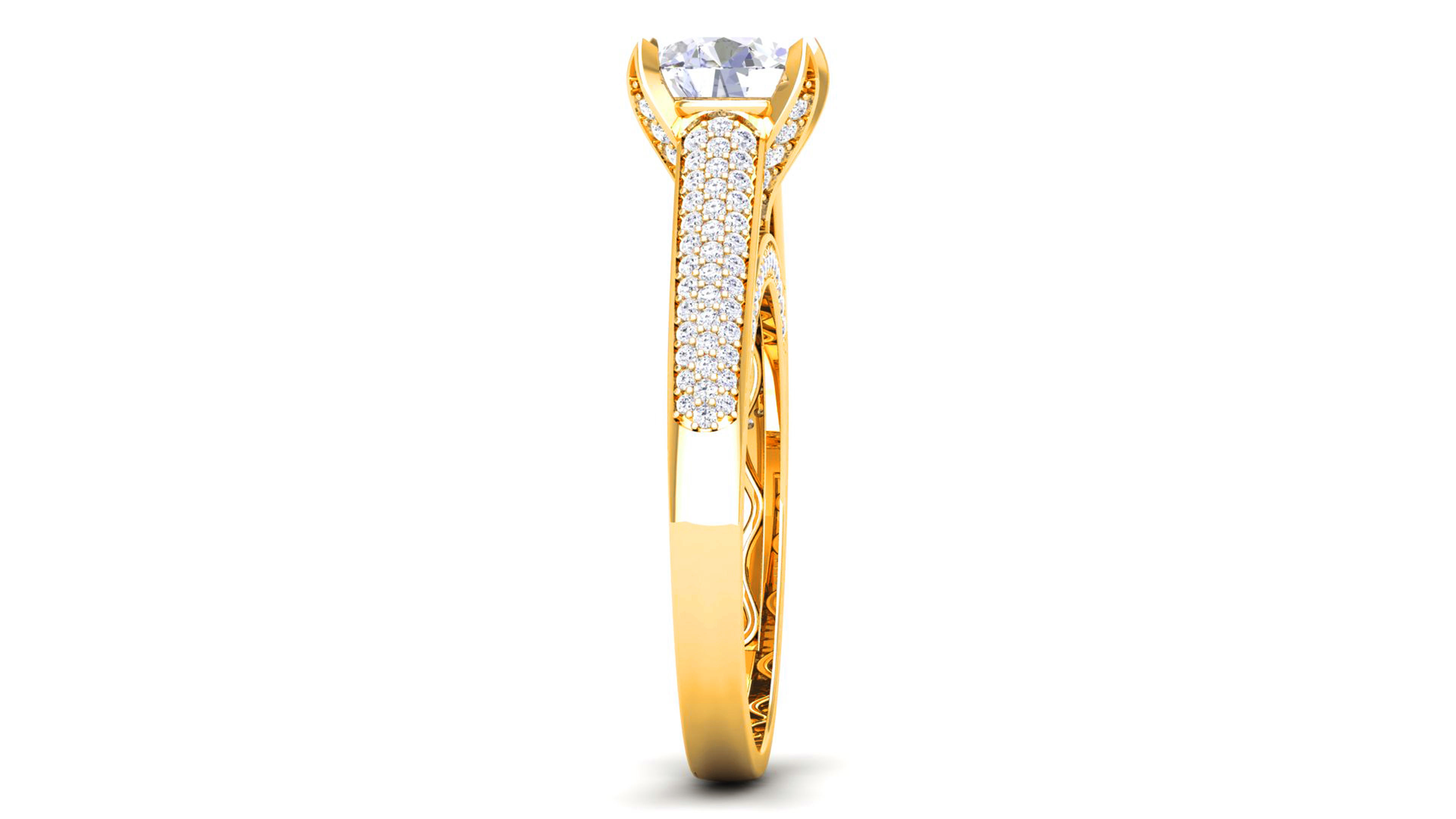 Women Solitaire Ring 3dm render details 3D print model_7