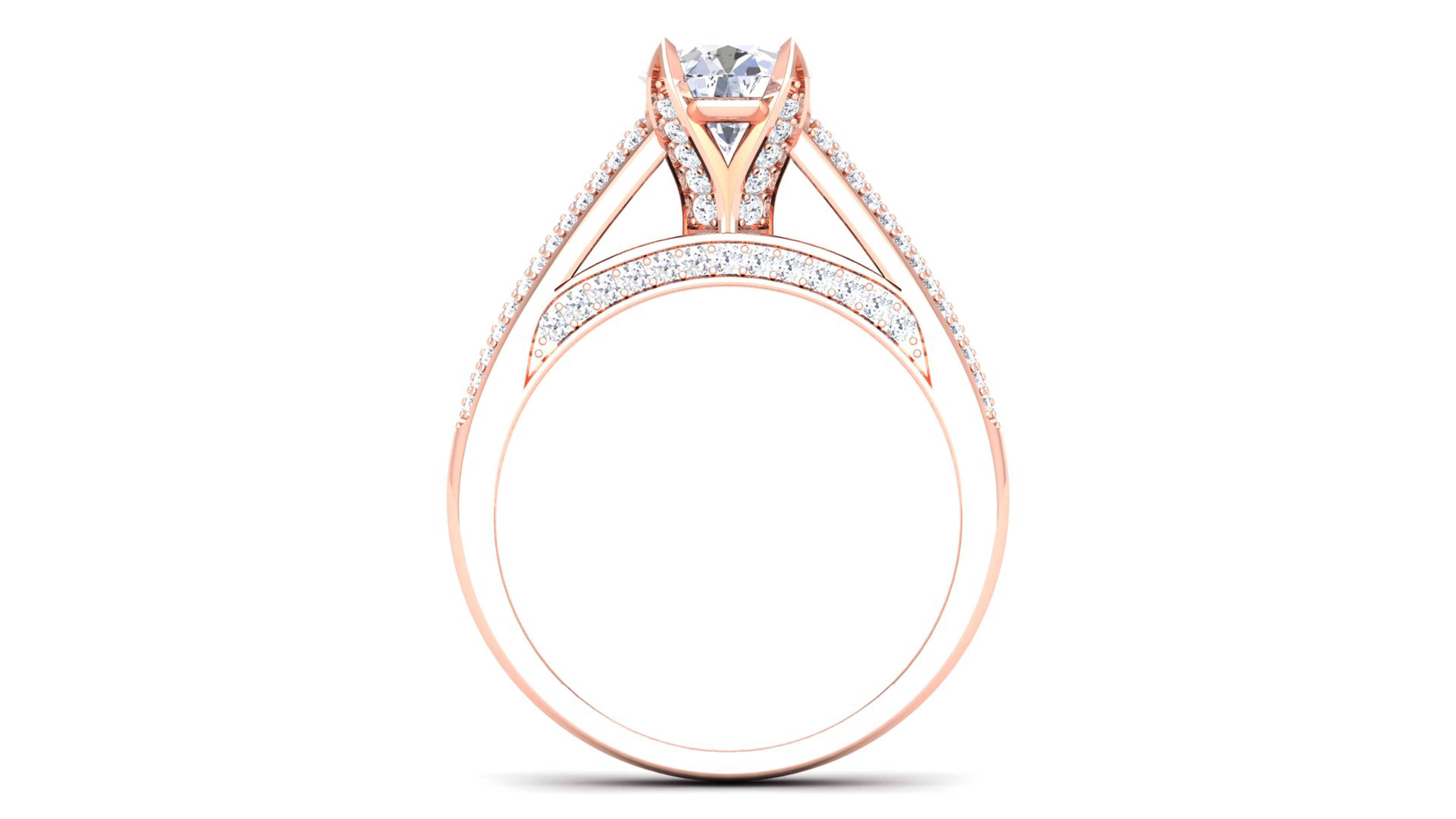 Women Solitaire Ring 3dm render details 3D print model_4