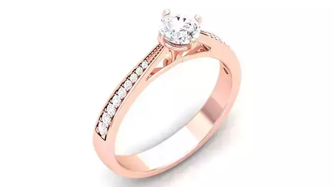 Women Solitaire Ring 3dm render details 3D print model