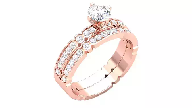 Women Solitaire Ring 3dm render details 3D print model