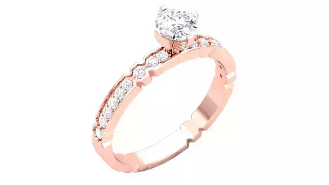 Women Solitaire Ring 3dm render details 3D print model