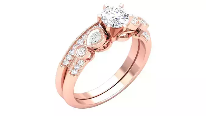 Women Solitaire Ring 3dm render details