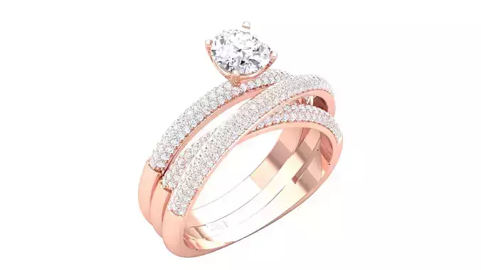 Women Solitaire Ring 3dm render details 3D print model