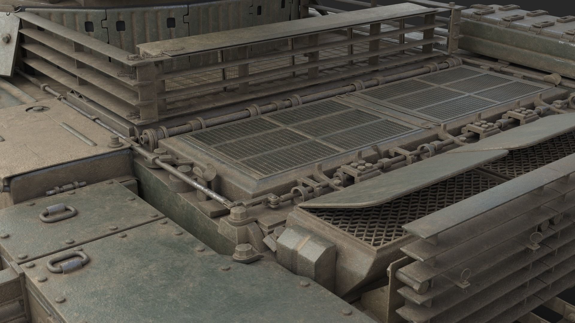 Tank Terminator BMPT 72 Green Dirty 3D model_21