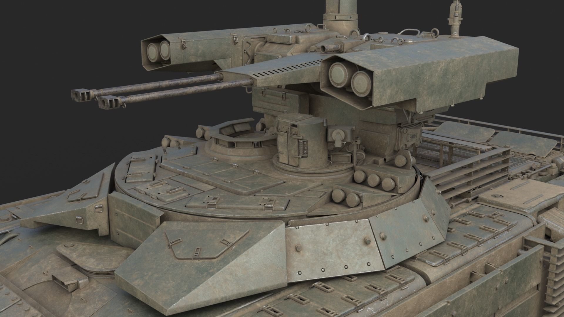 Tank Terminator BMPT 72 Green Dirty 3D model_15