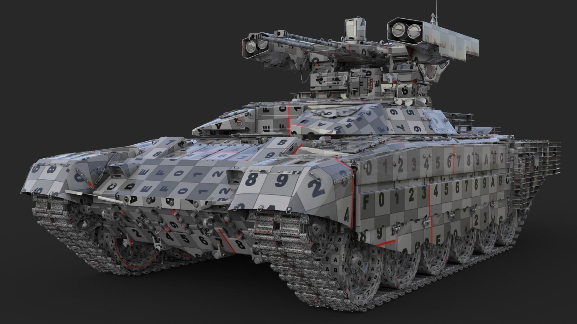 Tank Terminator BMPT 72 Green Dirty 3D model_53