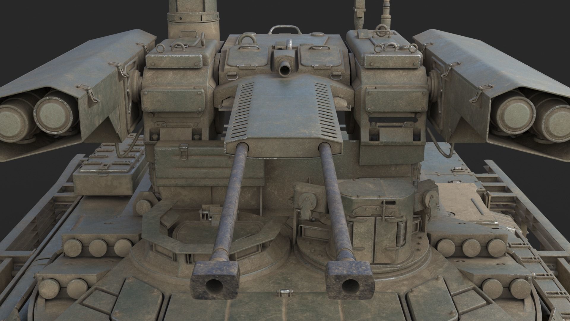 Tank Terminator BMPT 72 Green Dirty 3D model_19